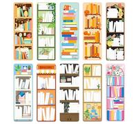 JSRQT 30 Pieces Bookshelf Design Paper Bookmarks Double-Sided Reading Page Markers for Book Lovers Gifts Tracker School Supplies Clips Mark