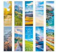 JSRQT 30Pcs Bible Verses Bookmarks, Double-Sided Landscape Paper Makers with Christian Inspirational Quotes and Ruler Design, Religious Page Clips Bulk with for Student Teacher Women Men, 10 Styles