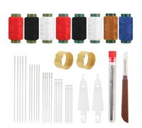 JSRQT 39 Pcs Big Eye Sewing Needles Kit,Stainless Steel Hand Sewing Tool Set with Threader, Seam Ripper, Threads and Thimbles,Mending Kit for Embroidery, Crafts & Travel
