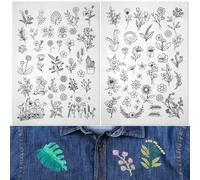 JSRQT 72Pcs Water Soluble Stabilizer for Embroidery Patterns,2 Sheets Wash Away Embroidery Stabilizers,Tear Away Stabilizer for Embroidery,Stitch Embroidery Transfers Paper