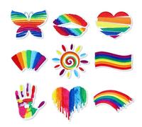 JSRQT 9Pcs Rainbow Iron on Patches, Colored Self Adhesive Embroidered Applique Patches for Adult Kids, Sew On Repair Embroidery Stickers Decals for Clothing Jeans Jackets Shoes Hats Backpack