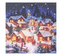 JSRQT Diamond Art Painting Advent Calendar Christmas Eve Craft Creative Point Full Drill Crystal Gem Night Snowman DIY Paint by Number for Adults Beginners Women - 24 Days Until The Festival