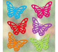 JSRQT Magnetic Screen Door Decals Butterfly Protector Magnets Stickers Double Sided Safe Decorative Flexible Retractable for Fridge Refrigerator Pets Sliding Twist, Click and Lock (6 Pairs)