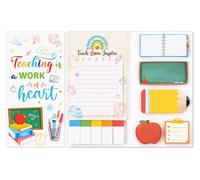 JSRQT Sticky Notes Best Teacher Gifts, Thank You Teacher Gifts, Cute Sticky Notes, Self-Adhesive Memopads Essentials for Women, Tabs Stationery Notepad, Office Supplies Leaving Thanksgiving Retirement