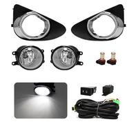 JSRVQKMS Car Front Left Fog Lights For T&oyota For Yaris Hatchback 2012 2013 2014 DRL Led Fog Light Daytime Running Lamp Waterproof Wires(Led White)