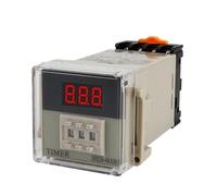 JSS20-48AMS DC12V DC24V AC220V AC380V LED Programmable Digital Display Time Relay With Socket Base Delay Timer 0.01S-999H Timer 1Pcs(DC 12V)