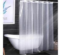 jssablo Clear Shower Curtain Liner, 100% Waterproof EVA 3D Bathroom Curtains with 3 Duty Heavy Bottom Magnets and 12 Rust Proof Grommets, 72x72 Weighted Shower Liner for Shower Stall, Bathtubs