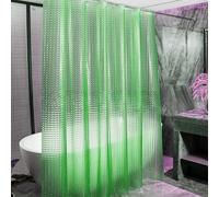 jssablo Green Shower Curtain Liner, 100% Waterproof EVA 3D Shower Curtains with 3 Duty Heavy Bottom Magnets and 12 Rust Proof Grommets, 72x72 Weighted Shower Liner for Shower Stall, Bathtubs