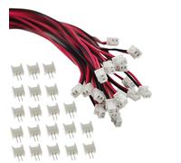 JST 1.25mm 2/3/4 Pin Micro Electrical Male Connector with UL1571-26AWG 20cm Wire Cable and 1.25mm Pitch Female Socket Connectors (2pin jst 1.25mm 20 Sets)