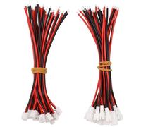 JST 2-Pin Mini Micro Connectors - 20 Pairs 1.25mm Male and Female Plug with 10cm Wire Cable - Ideal for DIY Electronics, RC Models, and Small Electrical Projects.