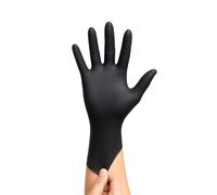 JST1 Black Nitrile Powder Free & Latex Free Disposable Gloves - Strong Heavy Duty for Cleaning, Mechanics, Catering and General Use, 100 Gloves (Small)