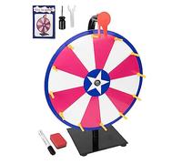 JstFrU 12 Inch Spinning Prize Wheel-12 Slots Color Tabletop Roulette Spinner Wheel of Fortune,with Dry Erase Marker & Eraser,for Carnival, Trade Show, Win Fortune Spin Games