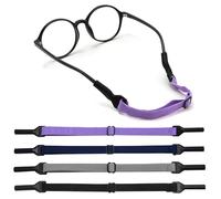 JSTHHTT 12 Pcs Adjustable Glasses Strap, Sports Glasses Band, Eyewear Retainer, Sunglass Holder Strap, Elastic Cord Retainer, for Men Women Kids (4 Colors)