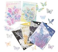 JSTHHTT 120Pcs Glitter Butterfly Stickers, Multicolor, Waterproof, Vintage, for Scrapbooking, Journal, Water Bottles, Laptops