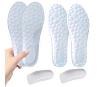 JSTHHTT 2 Pairs Memory Foam Insoles and 1 Pair Height Increase Insole, Comfort Massage Insoles, Replacement Shoe Inserts, for Trainers Sneakers Sports Shoes Work Boots,Breathable