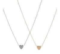 JSTHHTT 2 Pcs Dainty Love Heart Necklaces, Adjustable Women Choker Tiny Necklaces Fashion Jewellery