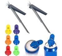 JSTHHTT 2 Pcs Manual Can Opener - Easy Lid & Jar Opener Set for Seniors - Includes Beer & Drink Can Openers - Ring Pull & Bottles Top Opener - Camping Tin Opener, Can Opener Manual Lid Opener