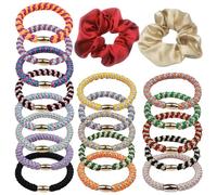 JSTHHTT 20Pcs Mixed Color Hair Ties for Women Girls, Elastics Hair Bands, Ponytail Holders, for Thin/Thick Curly Long Fine Hair