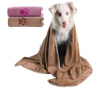 JSTHHTT 2pcs Dog Towel, Ultra-Absorbent Dog Towel, Quick Dry Dog Towel, Extra Soft Microfibre, Pet Shower Bath Towel, Microfibre Dog Towels for Drying Dogs Medium & Small (S-pink/Brown)
