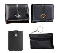 JSTHHTT 3 Pcs Purses for Women - Coin Purse, Small Ladies Purse, Women's Wallet with Card and Zip Coin Pockets, Black