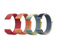 JSTHHTT 4 Pcs 22mm/20mm Quick Release Elastic Nylon Watch Straps (22mm Sun Color, Ice Blue, Bright Red, Orange)