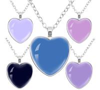 JSTHHTT 5 x heart-shaped necklace, heart shaped pendant accessories, demon necklace, pendant cosplay accessories, suitable for fans to collect and also gifts for boys and girls