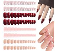 JSTHHTT 96 Pcs French False Nails, Press on Nails, Fake Nails, French Tip False Nails, Removable Glue-on Nails Fake Nails Women Girls Nail Art Accessories