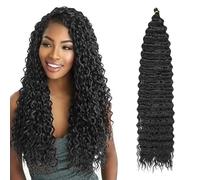 JSTHHTT Curly Braiding Hair, Crochet Braids Hair Extensions, Twist Water Wave Crochet Hair, Curly Wavy Hair Extensions For Boho Braids For Black Women 22 Inch Pack Of 1
