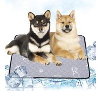 JSTHHTT Dog Cooling Mat, Reusable Pet Cool Mat, Cooling Dog Bed, Durable, Easy-Fold, for Home Travel, Self Cooling Pad for Dogs Cats in Hot Summer 60 * 45cm(Grey)