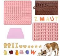 JSTHHTT Dog Treat Moulds for FreezingCreate Fun Treats with Dog Treat Moulds for Freezing, Silicone Sweet Moulds for Dog Ice Cubes, Gummies, and More Chocolate Letter Mould Included