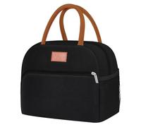 JSTHHTT Insulated Lunch Bag, Black, Lunch Bags for Women Men Adults, 5.2L, Zipper Closure