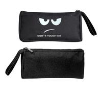 JSTHHTT Pencil Case, Large Capacity Pencil Pouch, Black Pencil Case, Pen Holder Cases, Pencil Pouch with Zipper, School Supplies for Teen Girls Boys Adults, Portable Gift for Office, Dont Touch