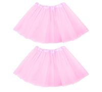JSTHHTT Women's 3-Layered Pink Tutu Skirt - Ladies Plain Short Tulle Skirt for Fancy Dress