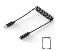 jstma TRS to USB C Microphone Converter High Sampling ADC 24bit 192kHz Use for Sony Compact Stereo Lavalier ECMLV1 or Mono Video Mic to Android Phone/Windows10/MacOS C Type Device