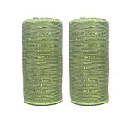 JStnana 2 Rolls Army Green Mesh Ribbon for Wreath Crafts, 6 Inch x 30FT Per Roll Metallic Foil Deco Mesh Rolls Decorative Fabric Rolls for Christmas Tree Wreath Garland Swag Basket Home Party Decor