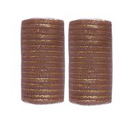 JStnana 2 Rolls Brown Mesh Ribbon for Wreath Crafts, 6 Inch x 30FT Per Roll Metallic Foil Deco Mesh Rolls Decorative Fabric for Halloween Autumn Thanksgiving Wreath Garland Home Party Decor