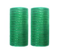 JStnana 2 Rolls Green Mesh Ribbon for Wreath Crafts, 6 Inch x 30FT Per Roll Metallic Foil Deco Mesh Rolls Decorative Fabric Rolls for Christmas Tree Wreath Garland Swag Basket Home Party Decor