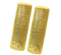 JStnana 2 Rolls Light Gold Deco Mesh Ribbon for Wreath Crafts, 10 Inch x 30FT Deluxe Metallic Foil Mesh Ribbon for Fall Thanksgiving Christmas Tree Wreaths Garland Swag Basket Decor