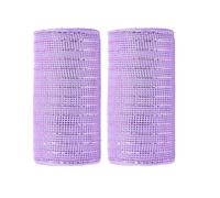 JStnana 2 Rolls Light Purple Mesh Ribbon for Wreath Crafts, 6 Inch x 30FT Per Roll Metallic Foil Deco Mesh Rolls Decorative Mesh Fabric for Spring Easter Wreath Garland Swag Basket Home Party Decor
