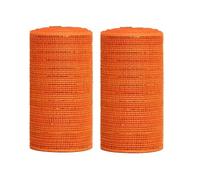 JStnana 2 Rolls Orange Mesh Ribbon for Wreath Crafts, 6 Inch x 30FT Per Roll Metallic Foil Deco Mesh Rolls Decorative Fabric Rolls for Christmas Tree Wreath Garland Swag Basket Home Party Decor