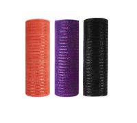 JStnana 3 Rolls Orange Purple Black Mesh Ribbon for Halloween Wreath Crafts,10 Inch x 30FT Metallic Foil Deco Mesh Ribbon Fabric Mesh for Halloween Thanksgiving Christmas Holiday Wreath Decor