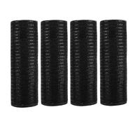 JStnana 4 Rolls Black Deco Mesh Ribbon for Wreath Making Supplies, 10Inch x 30Ft Metallic Burlap Mesh Halloween Deco Mesh Rolls for Thanksgiving Halloween DIY Crafts Wreaths Swags Decorating