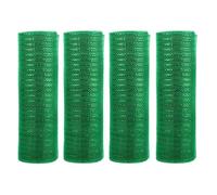 JStnana 4 Rolls Green Deco Mesh Ribbon for Wreath Making Supplies, 10Inch x 30Ft Metallic Burlap Mesh Christmas Green Deco Mesh Rolls for Christmas Tree Crafts Wreaths Swags Decorating