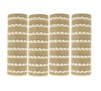 JStnana 4 Rolls Snow Ball Deco Mesh Ribbon for Wreath Making Supplies, 10Inch x 30Ft Metallic Burlap Mesh Natural Jute Deco Mesh Rolls for Spring Winter Christmas Tree Crafts Wreaths Swags Decorating