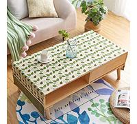 Jstoo Cloth For Dining Textile Backed Plastic Living Room Rectangular Tv Cabinet Coffee Table-Wavy Green Leaves_50 * 160Cm