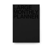 JSTORY Large Monthly Planner Lays Flat Undated Year Round Flexible Cover Goal/Time Organizer Thick Paper Eco Friendly Customizable Stitch Bound A4 16 Months 18 Sheets Black