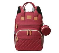 JSTPRO Diaper Bag Backpack-Baby Diaper Bag with Changing Station-Red, Red, L, travel Backpack