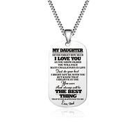 Jstud To My Son Necklace from Dad Mom Never Forget How Much I Love You Birthday Christmas Gifts Dog Tag Necklace, Stainless Steel, No Gemstone
