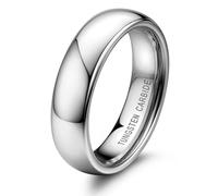 Jstyle 2mm 4mm 6mm 8mm Tungsten Rings for Men Women Hypoallergenic Wedding Band Rings Gold/Silver Domed High Polish Comfort Fit Size 6-12 Not Tarnished, 6 UK, Metal, No Gemstone