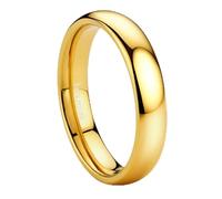 Jstyle 2mm 4mm 6mm Titanium Wedding Band Rings for Women Men Silver/Black/Gold Plated Domed High Polish Stackable Rings Engagement Statement Promise Wedding Band Ring Comfort Fit 6-13 Not Tarnished, 4